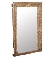 Carved Wood Floor Mirror