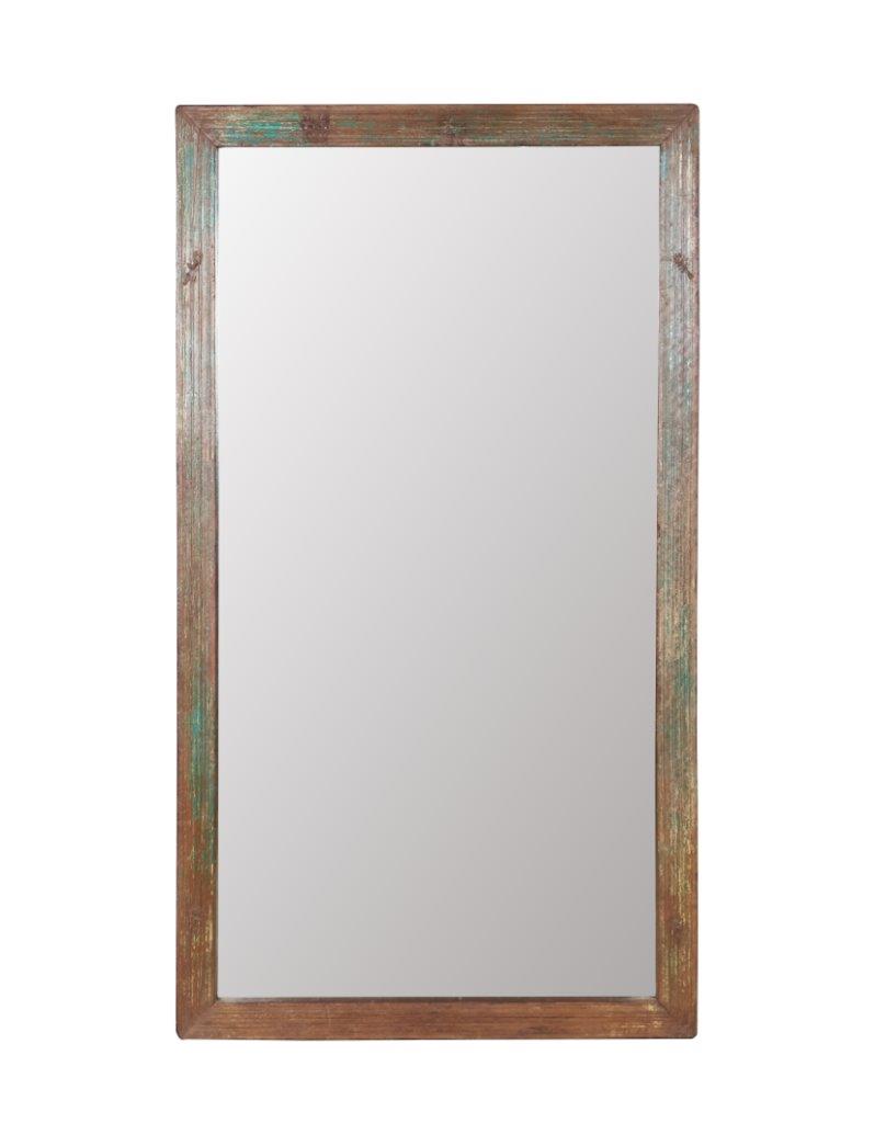 Distressed Turquoise Floor Mirror