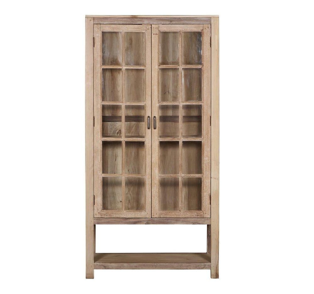 Raised Light Wood & Glass Almirah