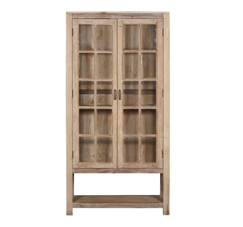 Raised Light Wood & Glass Almirah
