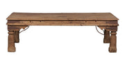 Old Wood Coffee Table with Metal Bracing