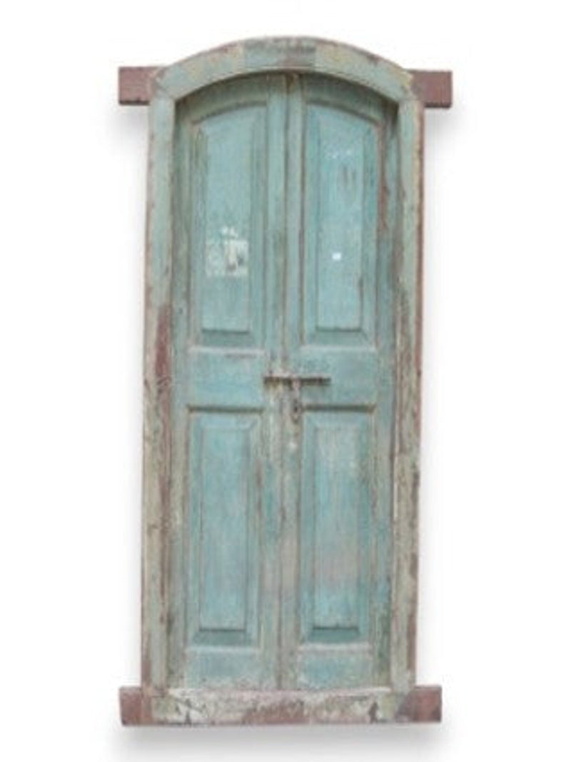 Blue Wood Door With Frame
