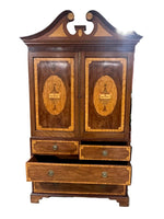 George III Inlaid Mahogany Linen Press