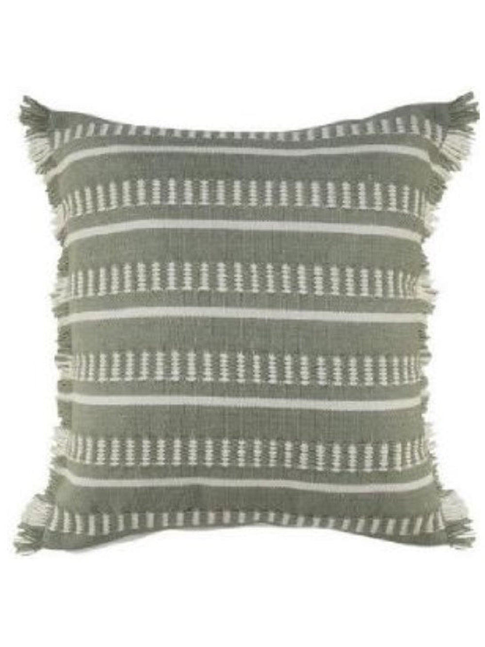 Green Fringed 24" Pillow