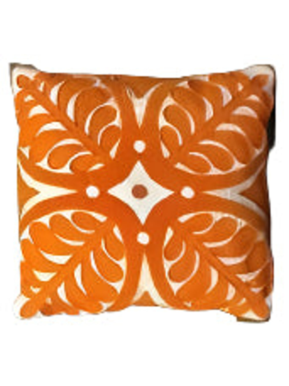 Embroidered Pillow | Orange
