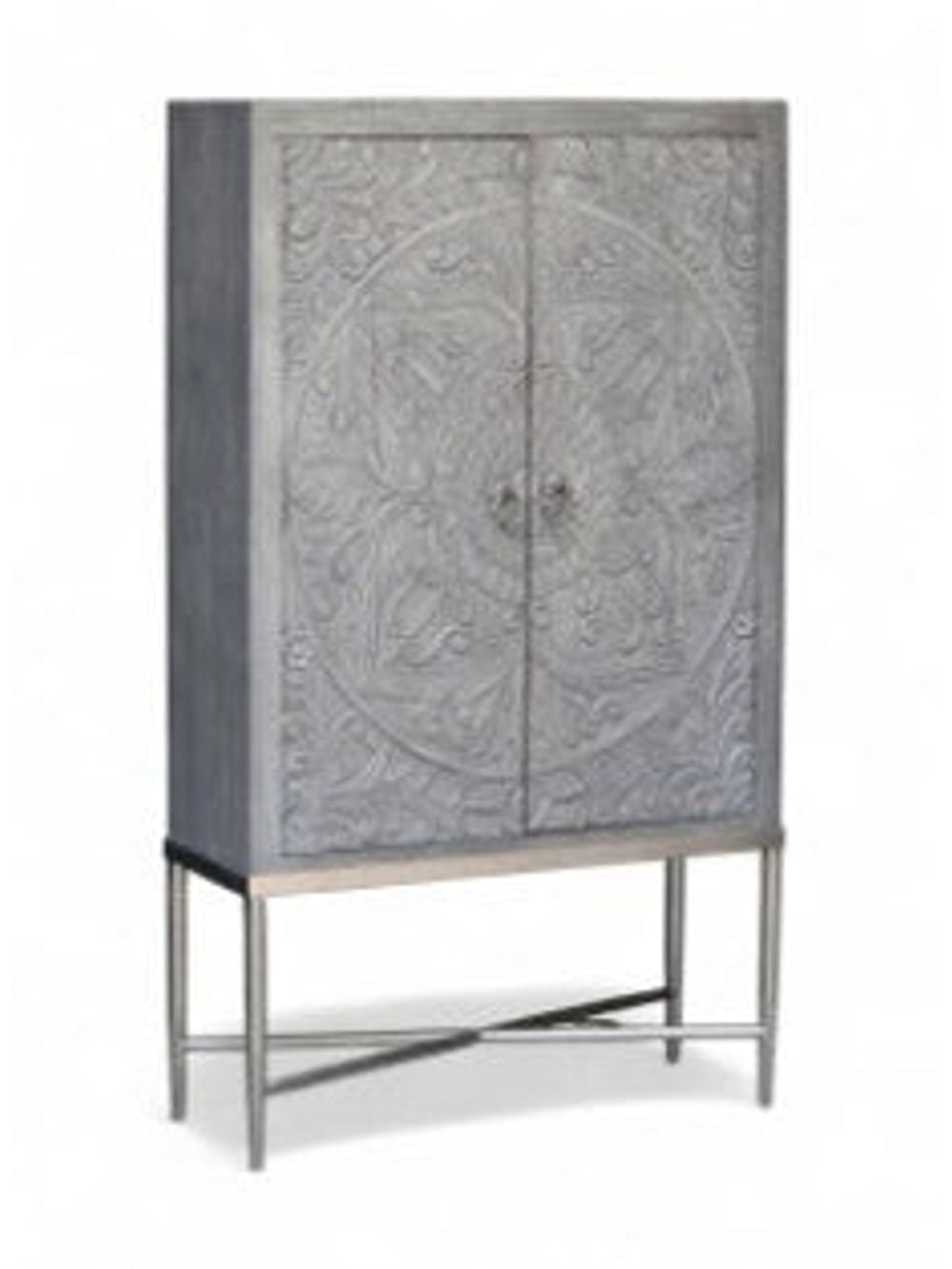 Wood Armoire on Steel Stand