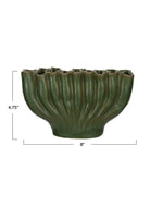 Stoneware Vase w/9 Sections, Green