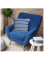 Blue Fringed 20" Pillow