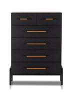 Rosedale 6 Drawer Tall Dresser- Ebony Oak