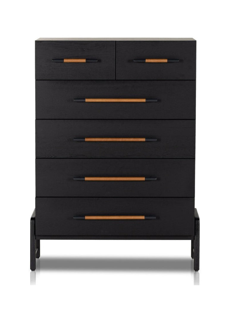 Rosedale 6 Drawer Tall Dresser- Ebony Oak