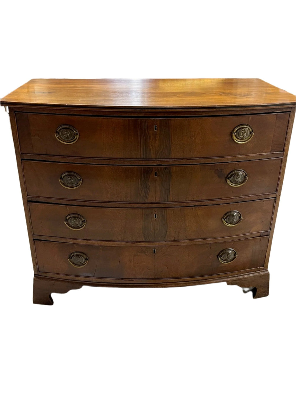Federal Line-Inlaid 4 Drawer Bowfront Chest, Circa 1800