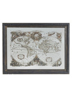 Nieve Vintage Style Mirrored World Map