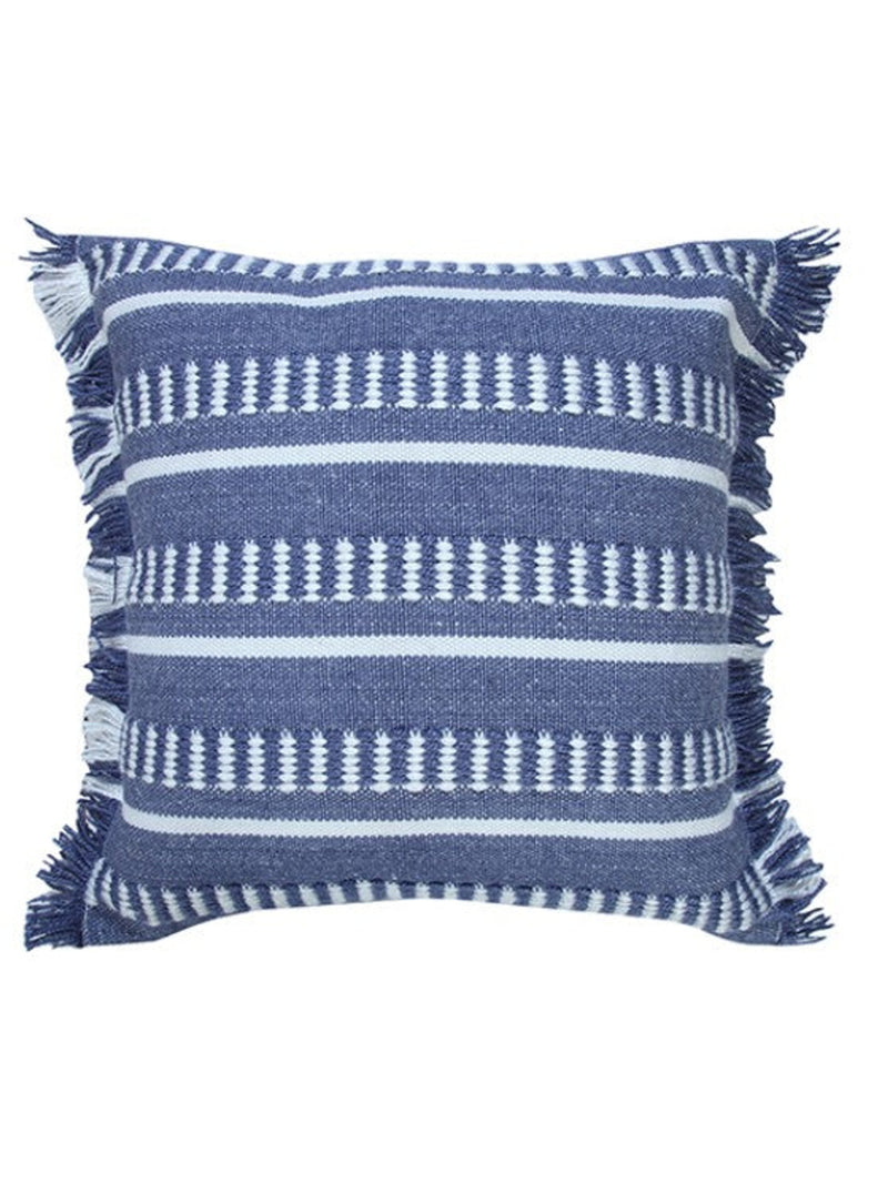 Blue Fringed 20" Pillow