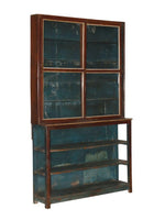 Wood & Glass Cabinet w/Dark Interior