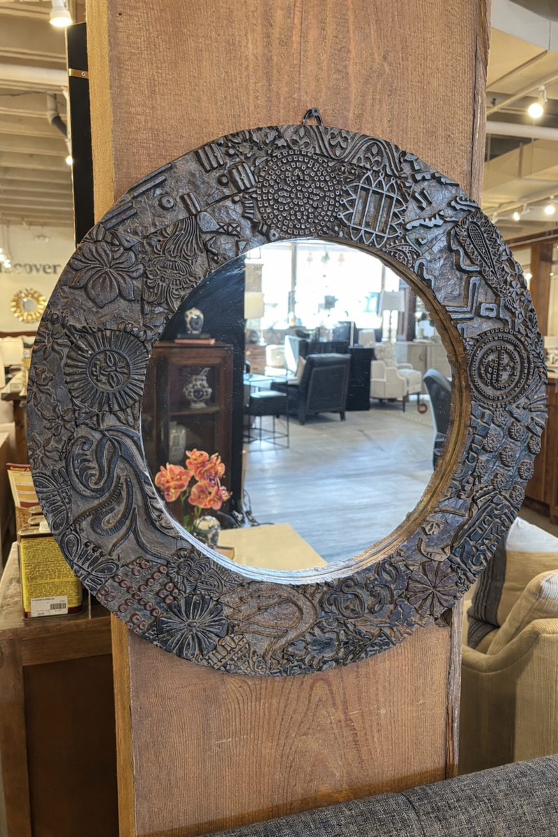 Teak Wood Framed Mirror