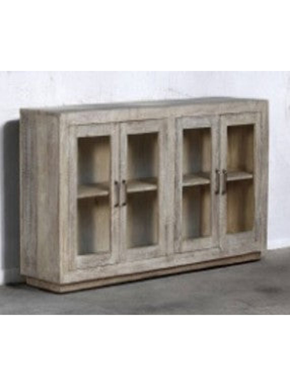 Light Wooden Glass Sideboard