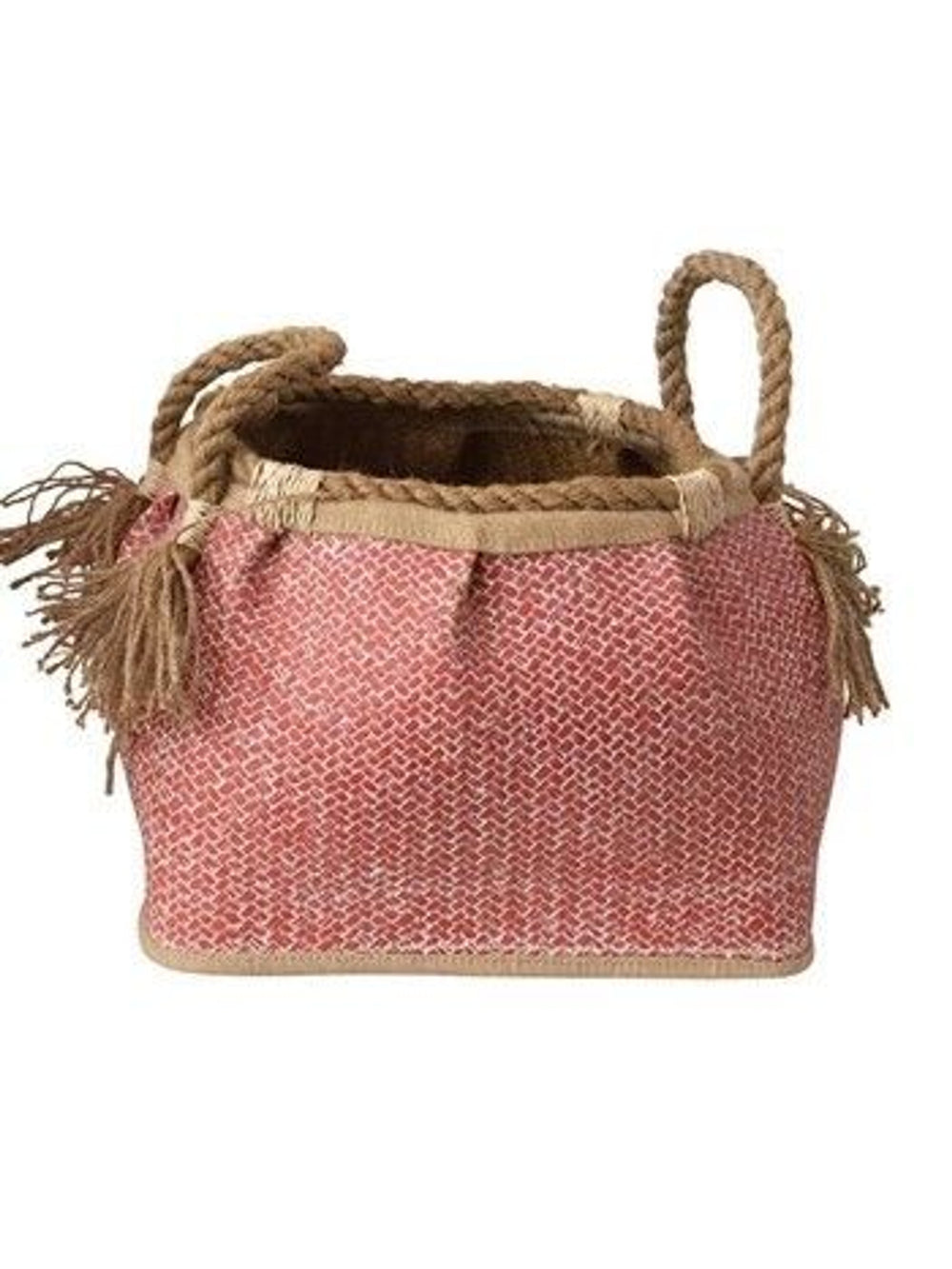 SM Hand-Woven Seagrass Basket | Coral