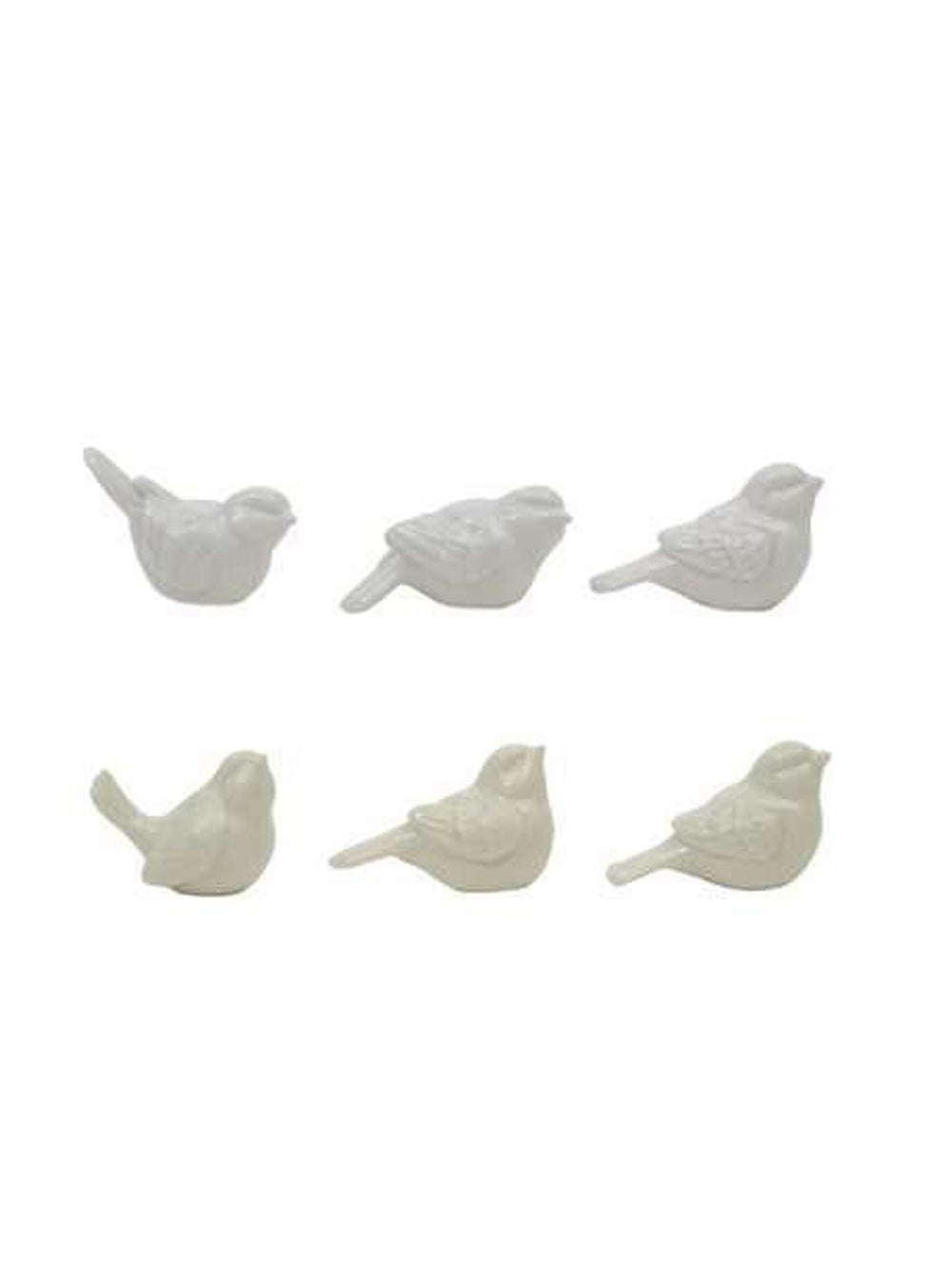 Set Of 6 Ceramic Birds In Box