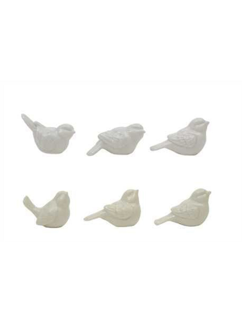 Set Of 6 Ceramic Birds In Box