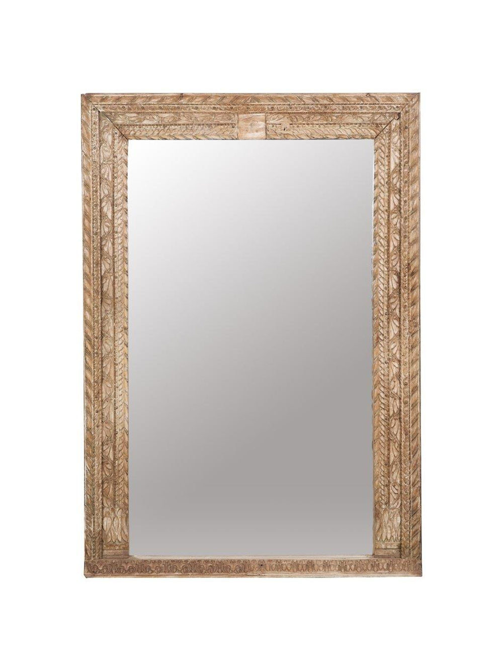 Carved Wood Floor Mirror