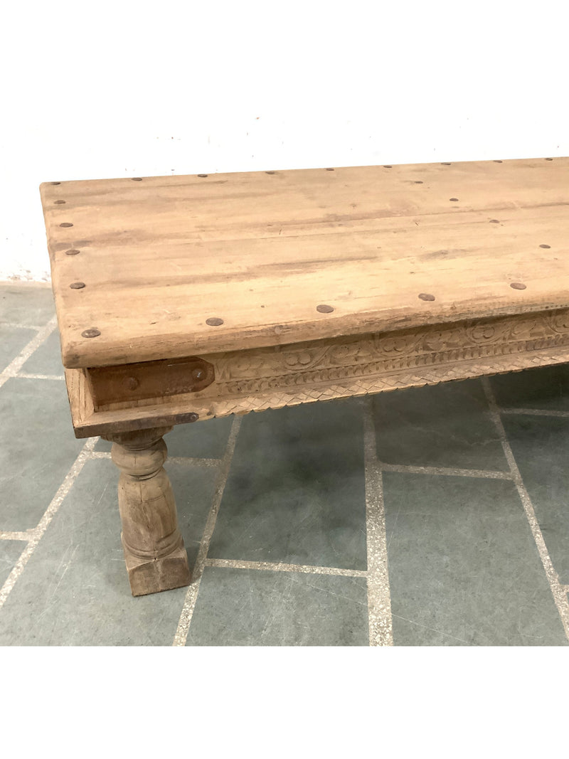 Vintage Carved Coffee Table | 62"