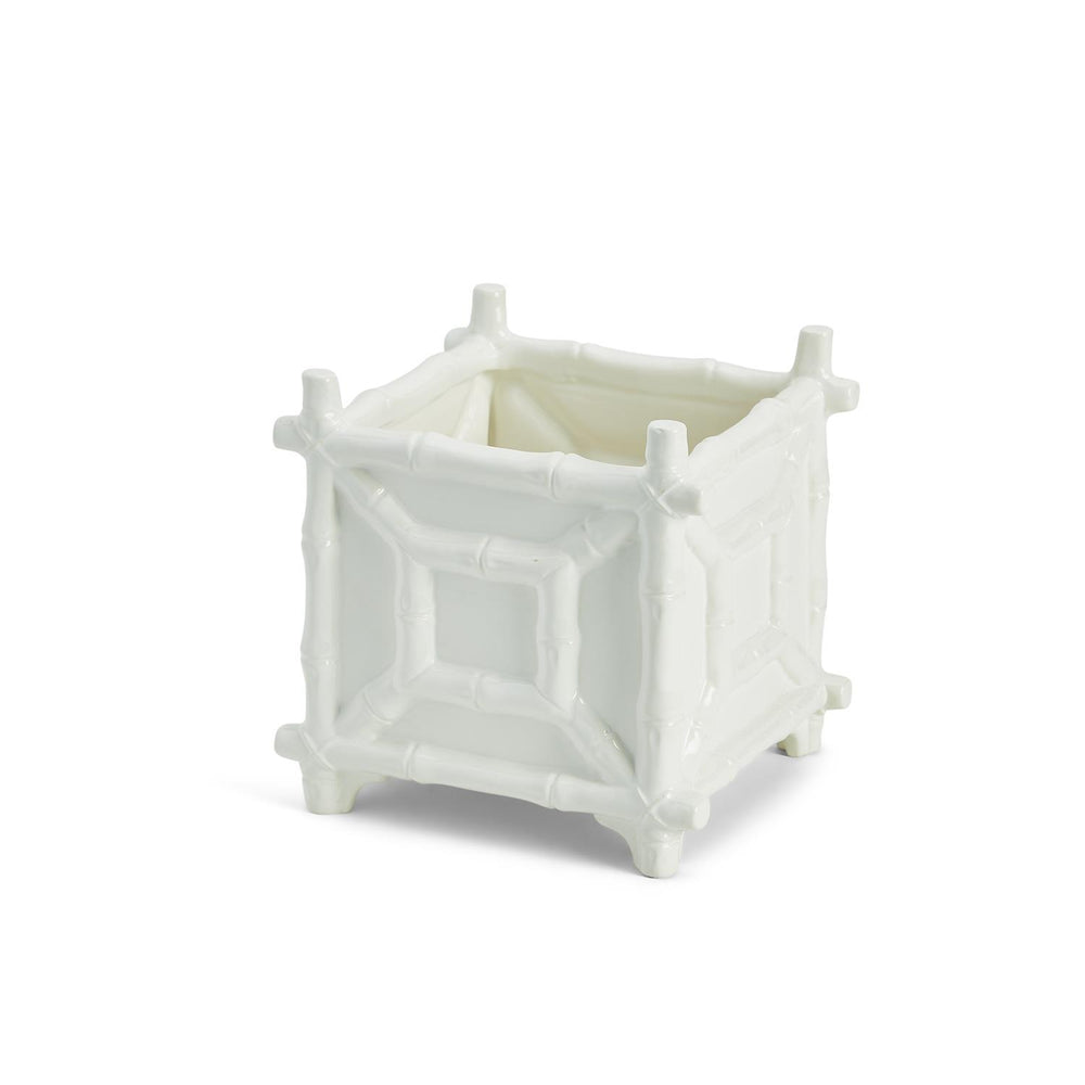 Hampton Faux Bamboo Fretwork Cachepot | Ceramic