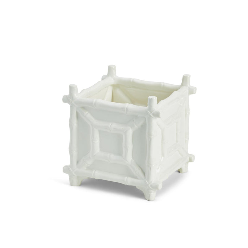 Hampton Faux Bamboo Fretwork Cachepot | Ceramic