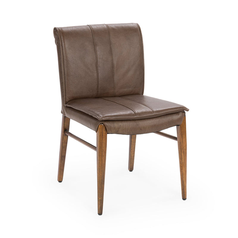 Lynden Dining Chair | Leather | Maple Brown