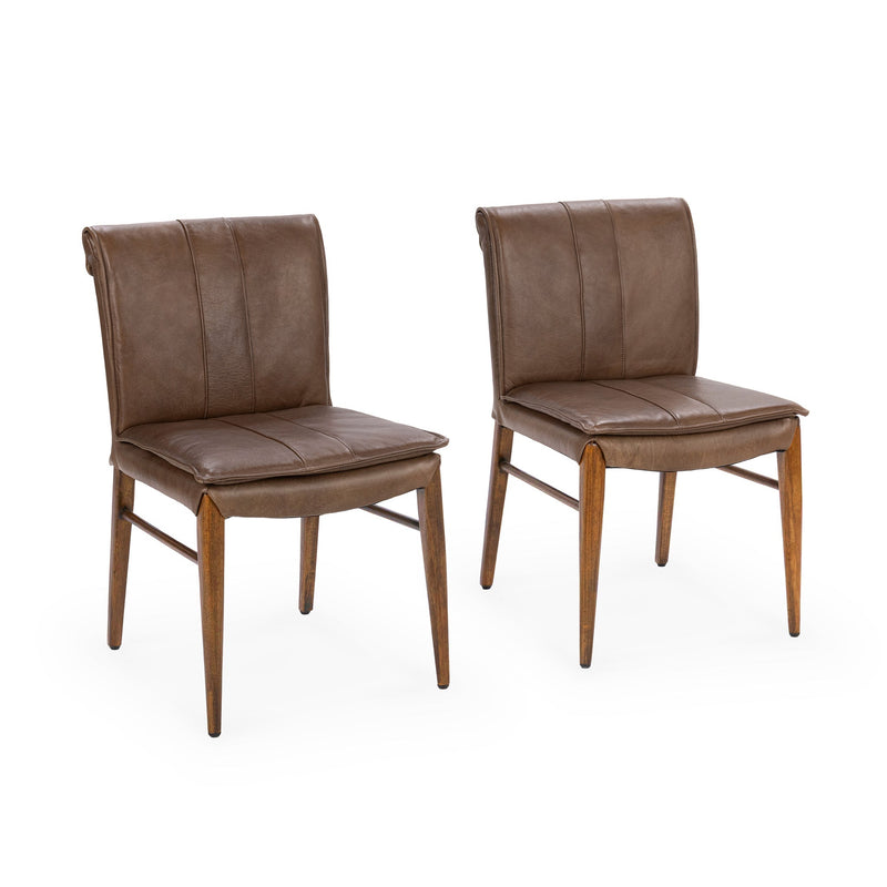 Lynden Dining Chair | Leather | Maple Brown