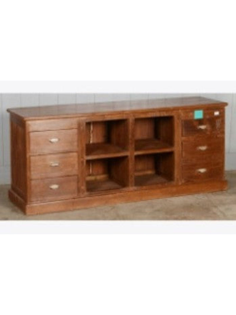 Wooden 6 Drawer Media Console