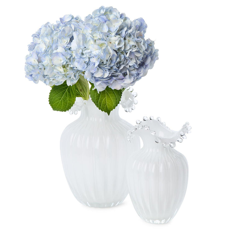 Glass Pearl White Vase | Small