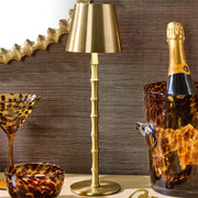 Gold Bamboo Lamp | LED Portable Cordless
