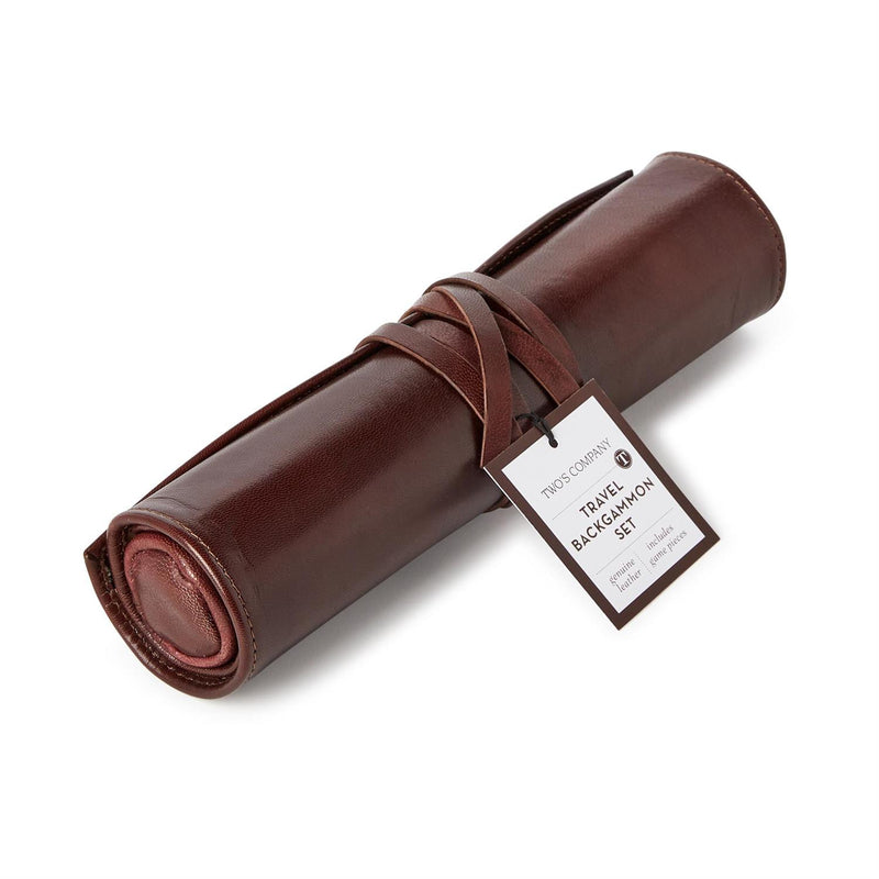 Roll-Up Portable Backgammon Game Set | Genuine Leather