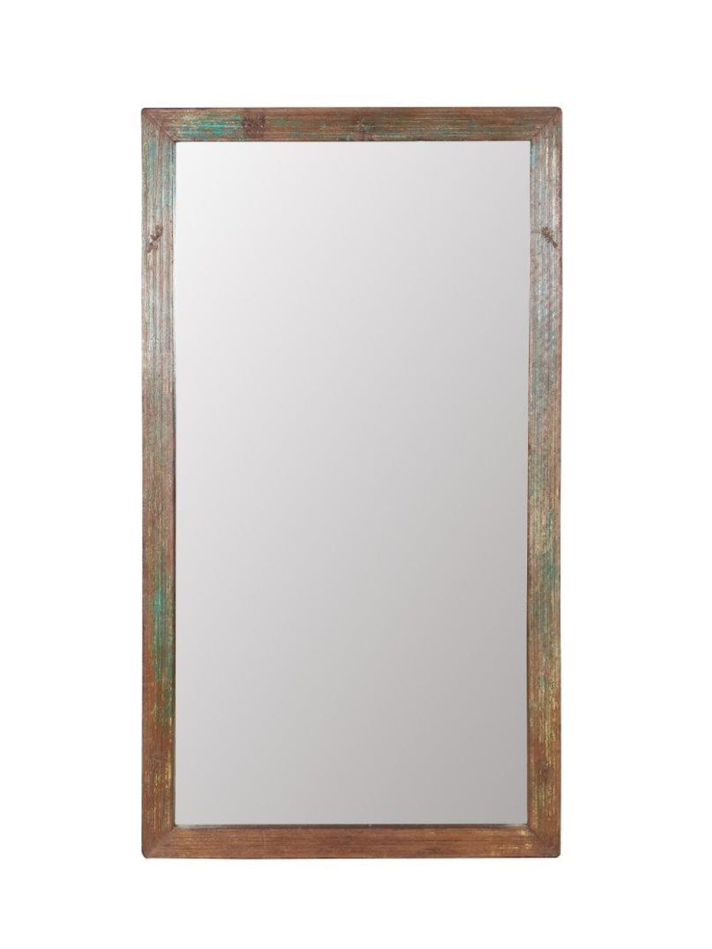 Distressed Turquoise Floor Mirror