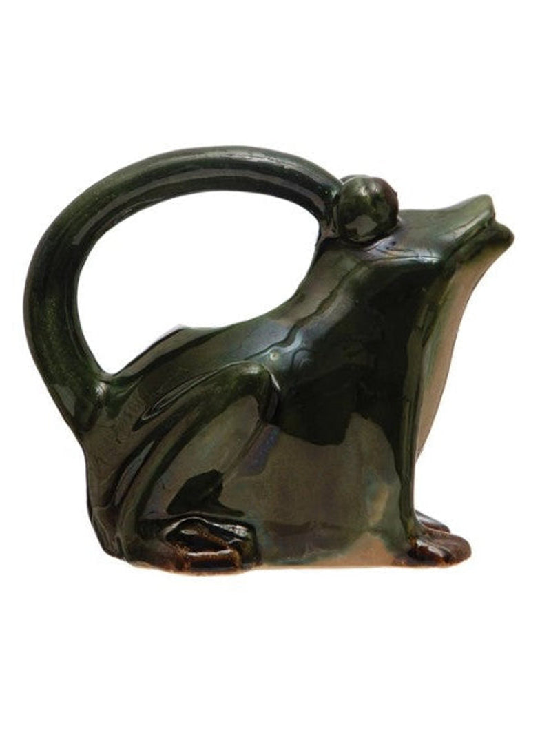 Stoneware Frog Watering Pitcher