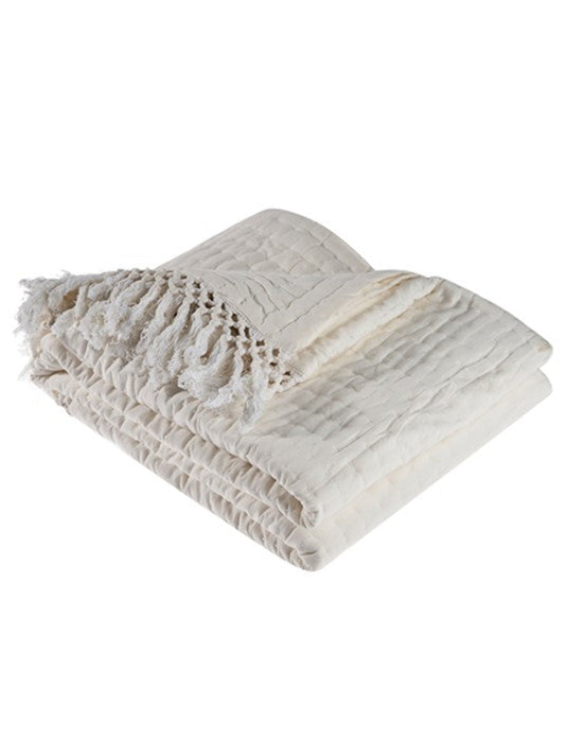 Hand Woven Cotton Throw NAT