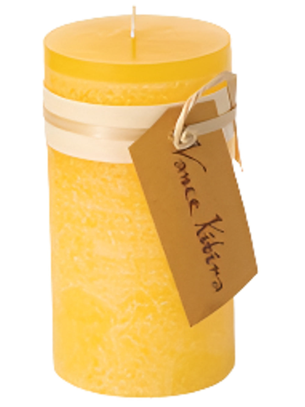 Pale Yellow 6" Timber Pillar Candle
