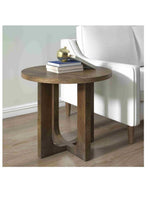 Round Brown Side Table