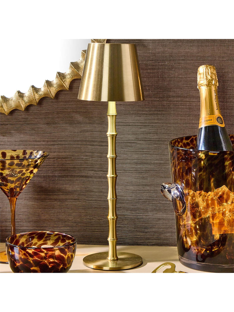 Gold Bamboo Lamp | LED Portable Cordless