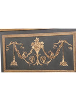 Louis XVI Style Ebonized & Parcel-Gilt Trumeau Mirror