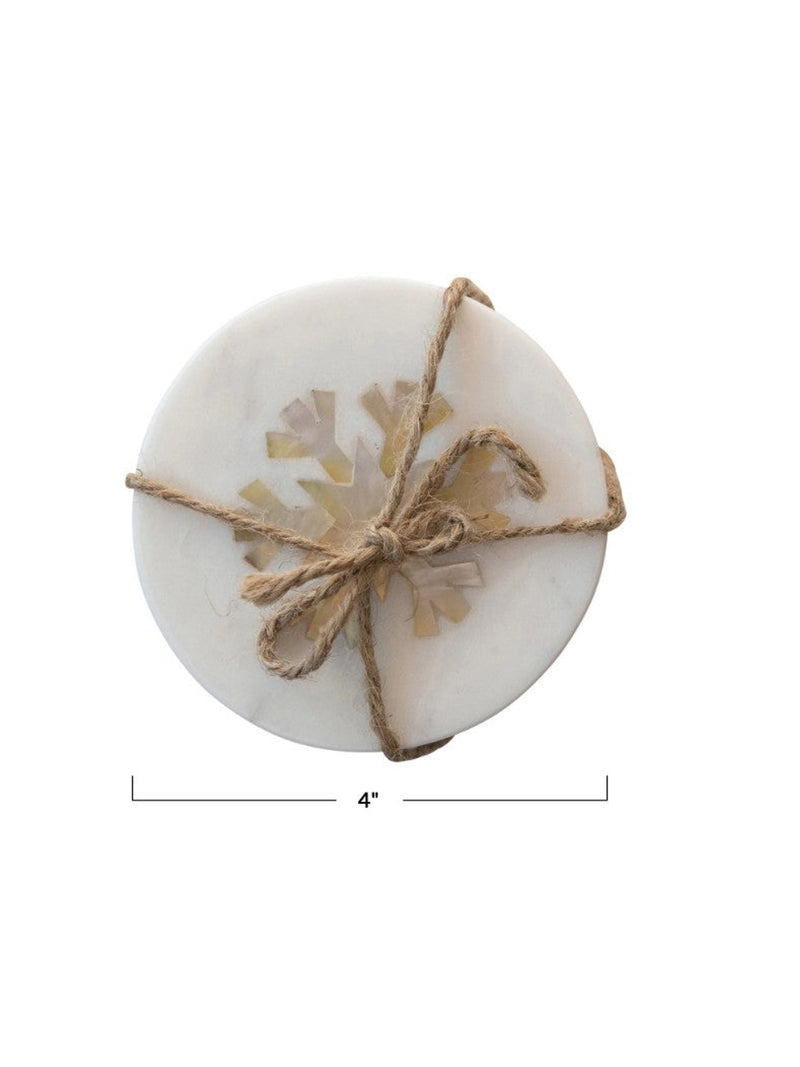 Snowflake Inlay Marble Coasters