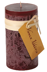 Wine 6" Timber Pillar Candle