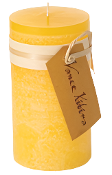 Pale Yellow 6" Timber Pillar Candle