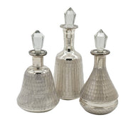 Textured Silver Glass Bottle LG