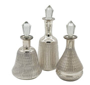 Textured Silver Glass Bottle SM