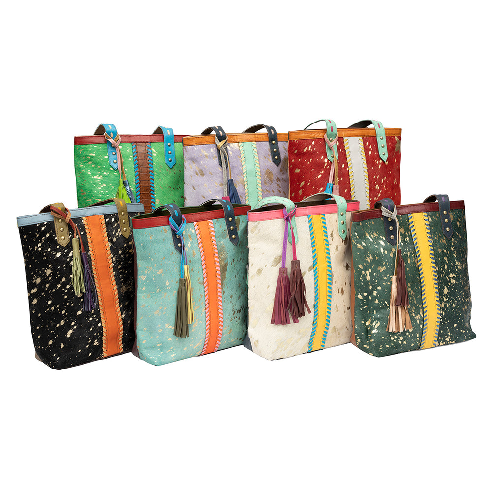 Bright Hair on Hide Totes