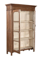 Carved Wood & Glass Cabinet w/ White