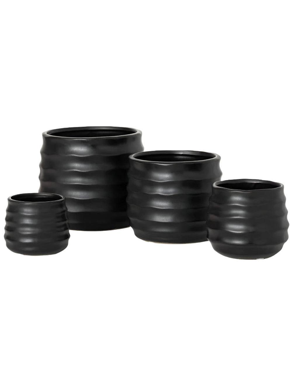 SM Ebony Ribbed Round Pot