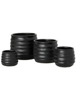 MD Ebony Ribbed Round Pot