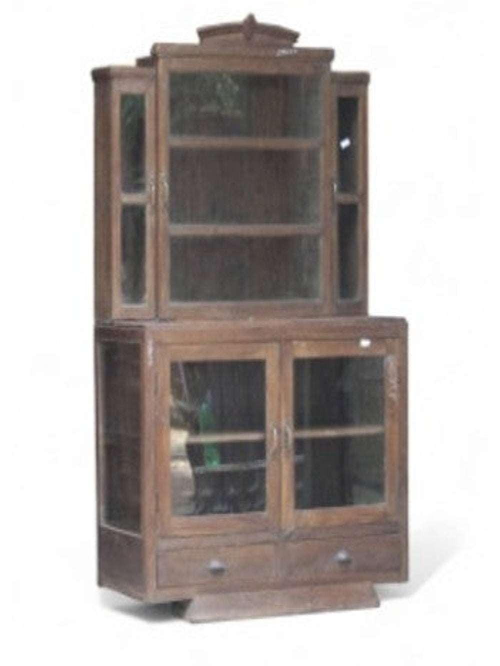 Antique Wood & Glass Armoire | 43 x 20.5 x 79